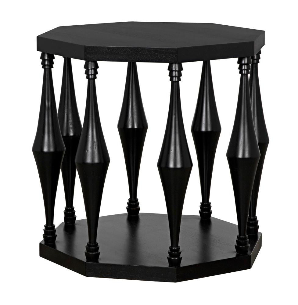 Noir Marceo Side Table Hand-Rubbed Black