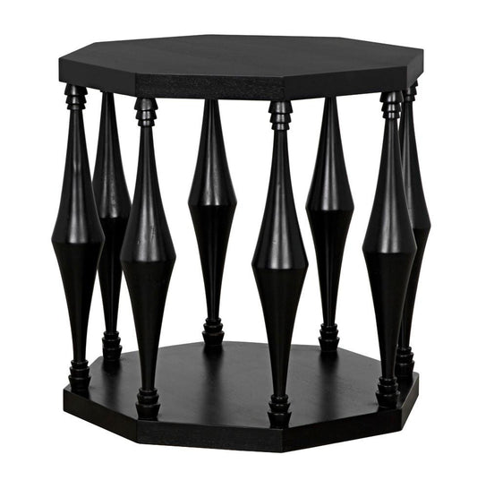 Noir Marceo Side Table Hand-Rubbed Black