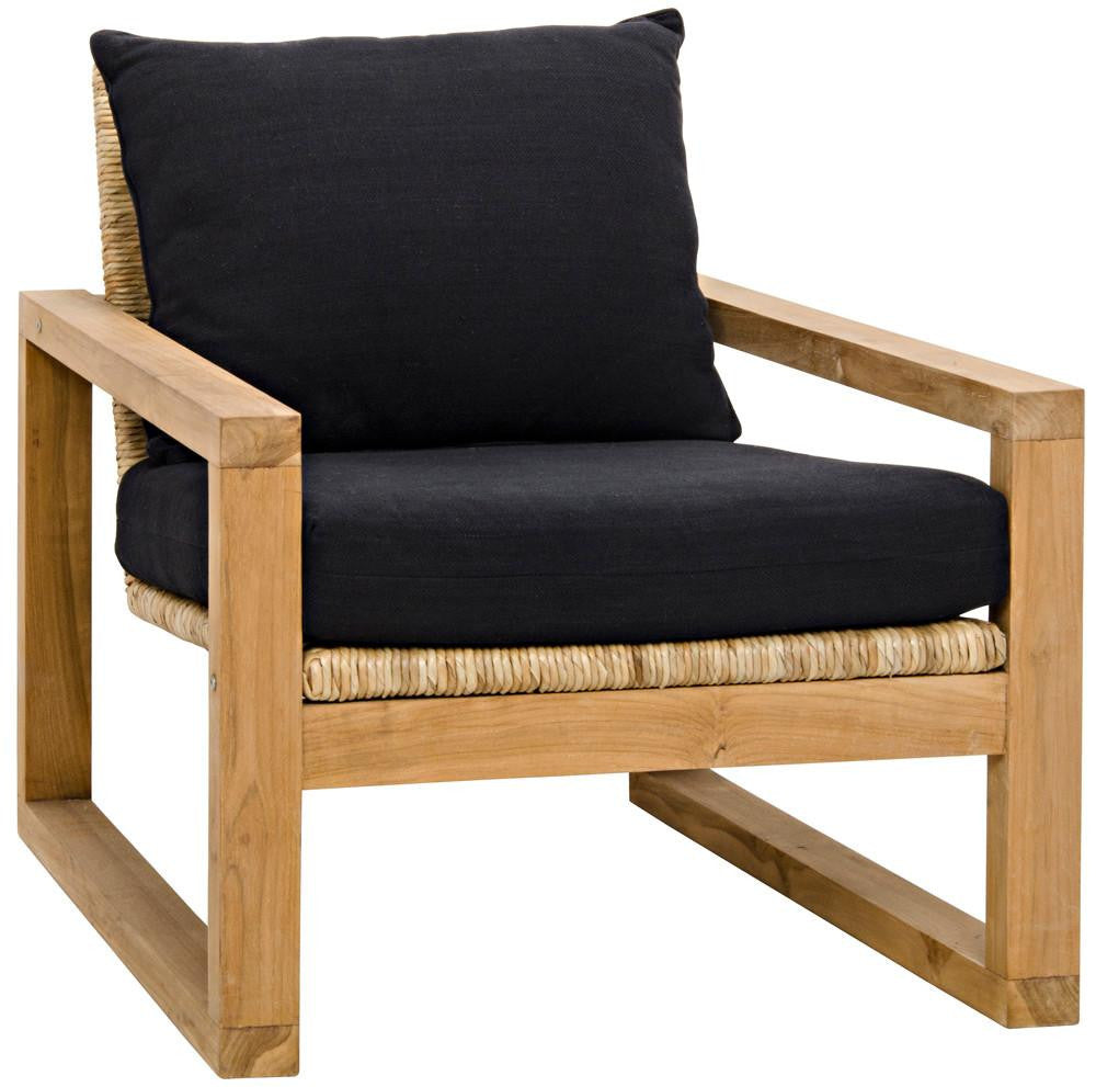 Noir Martin Armchair Natural, Black