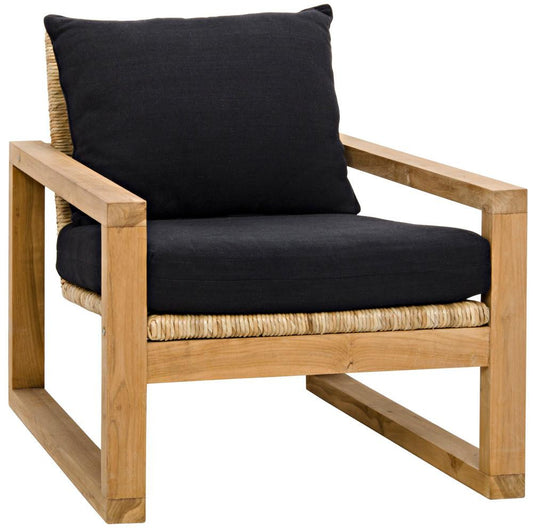 Noir Martin Armchair Natural, Black