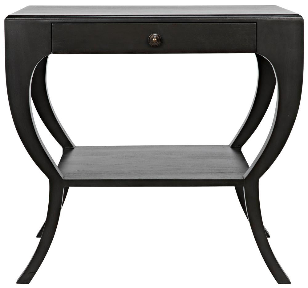 Noir Maude Side Table Saddle Brown