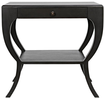 Noir Maude Side Table Saddle Brown