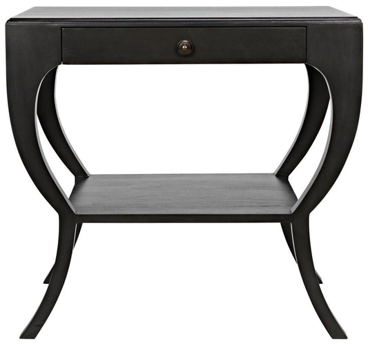Noir Maude Side Table Saddle Brown