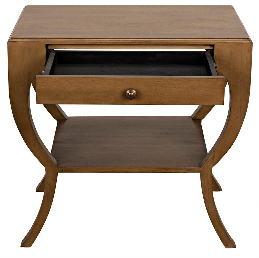Noir Maude Side Table, Saddle Brown, 28.5"H (GTAB711SB YUU6013NRZ)