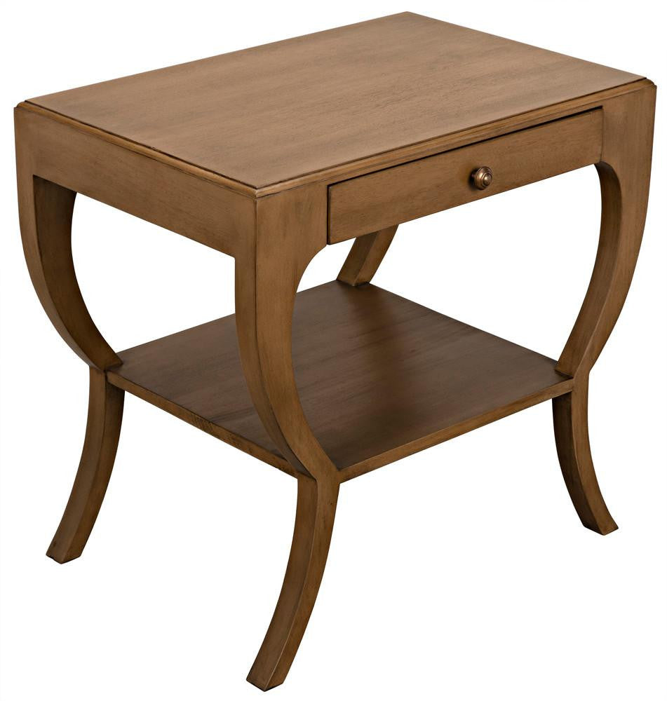 Noir Maude Side Table, Saddle Brown, 28.5"H (GTAB711SB YUU6013NRZ)