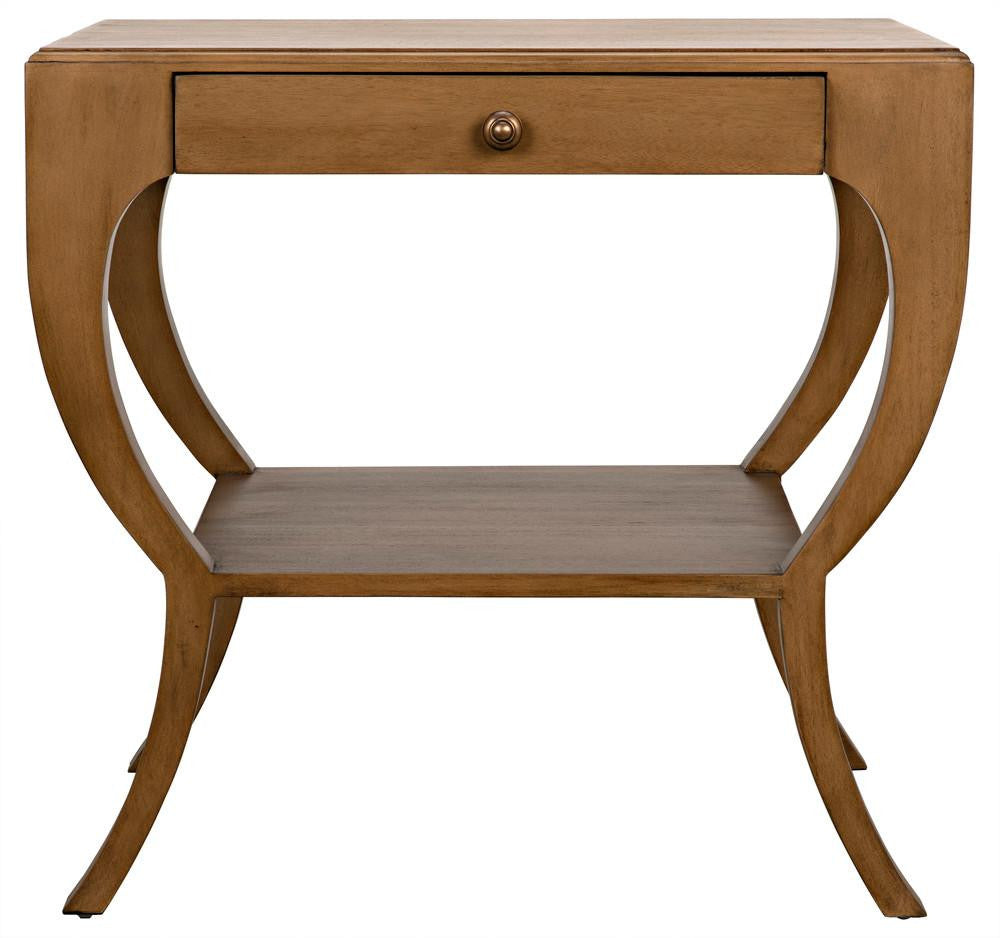 Noir Maude Side Table, Saddle Brown, 28.5"H (GTAB711SB YUU6013NRZ)