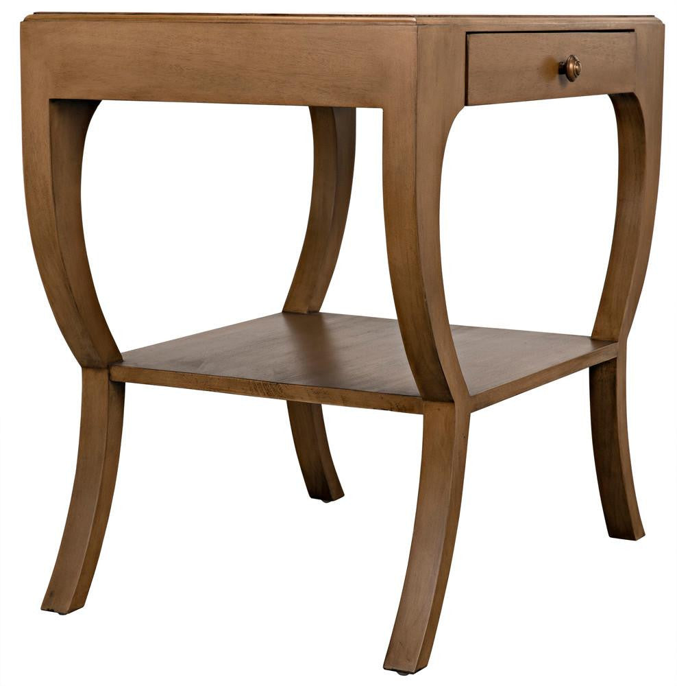 Noir Maude Side Table, Saddle Brown, 28.5"H (GTAB711SB YUU6013NRZ)