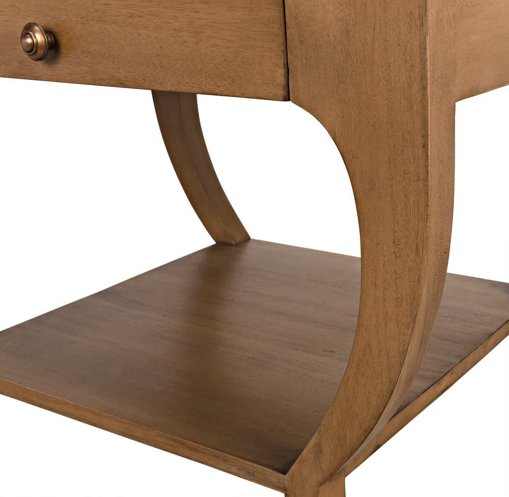 Noir Maude Side Table, Saddle Brown, 28.5"H (GTAB711SB YUU6013NRZ)