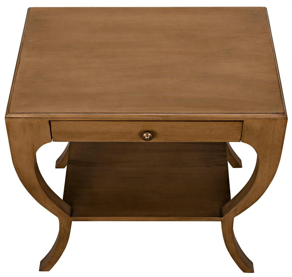 Noir Maude Side Table, Saddle Brown, 28.5"H (GTAB711SB YUU6013NRZ)