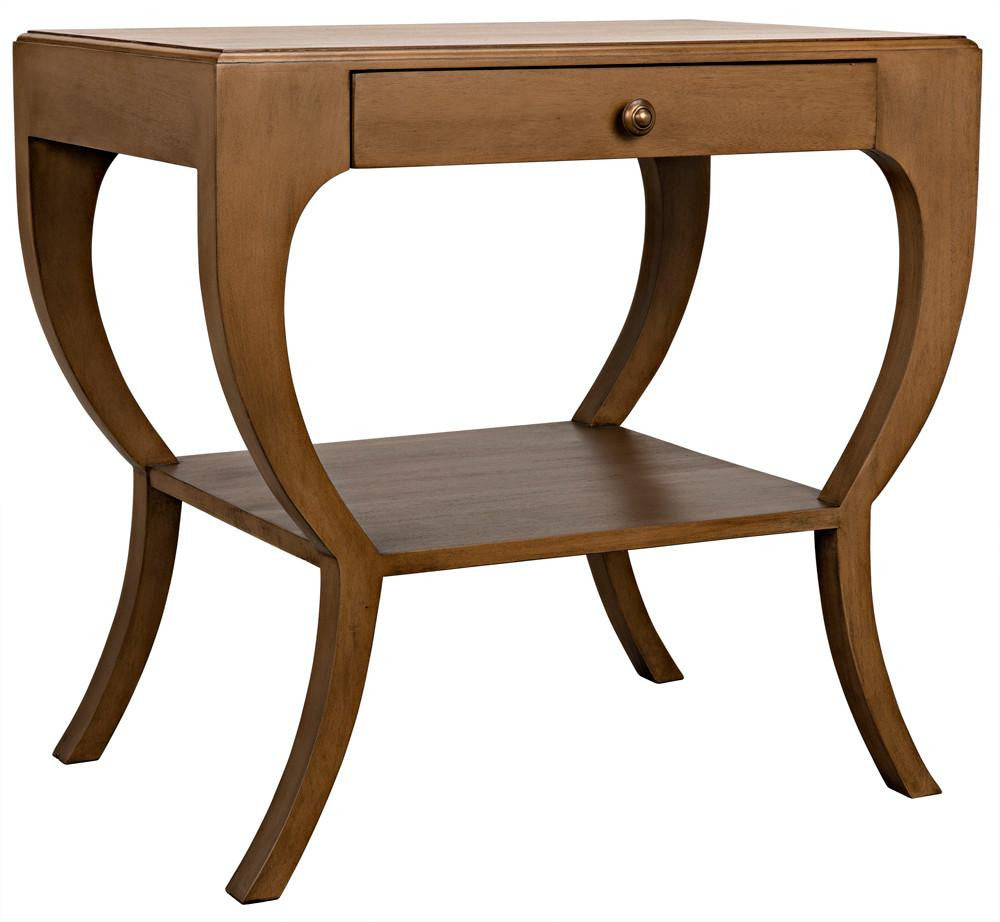 Noir Maude Side Table, Saddle Brown, 28.5"H (GTAB711SB YUU6013NRZ)