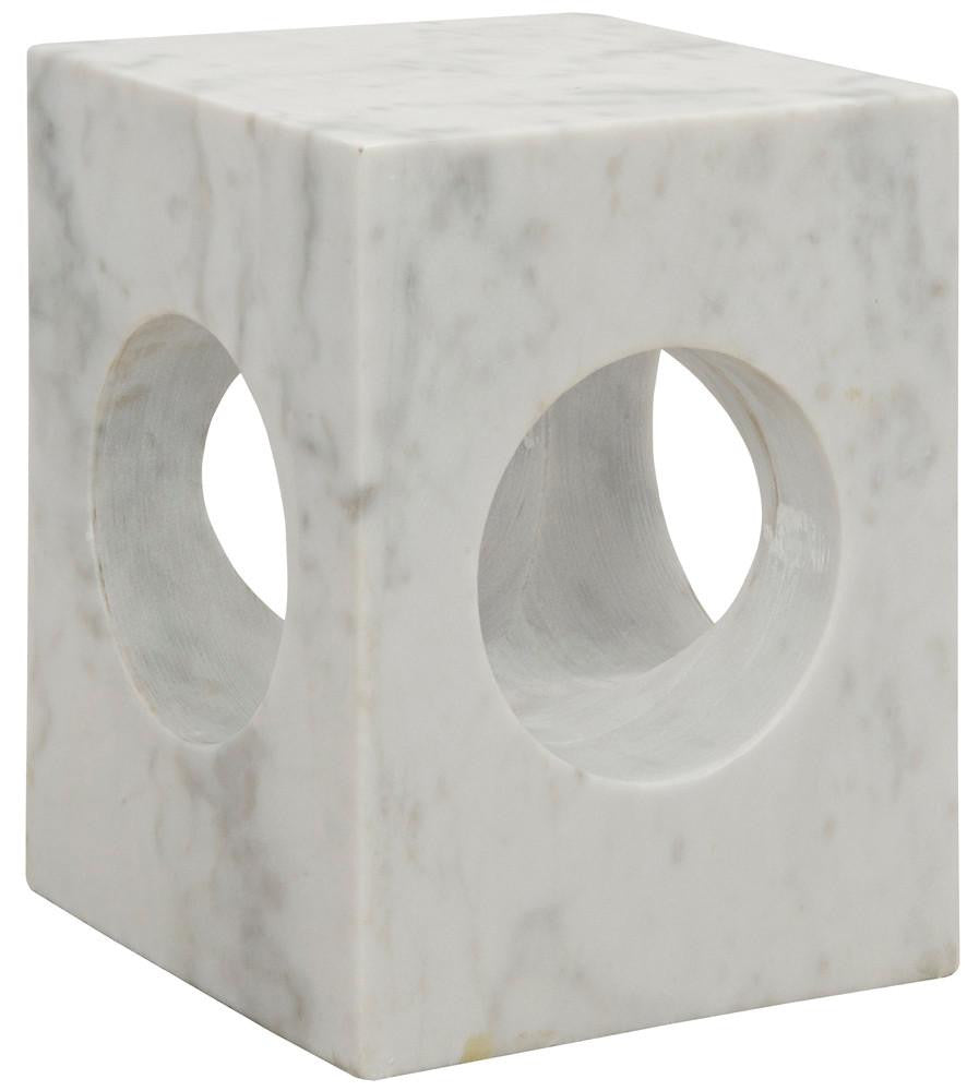 Noir Merlin Side Table White
