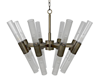 Noir Moira Chandelier Antique Brass