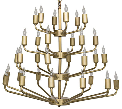 Noir Montoro Chandelier Antique Brass