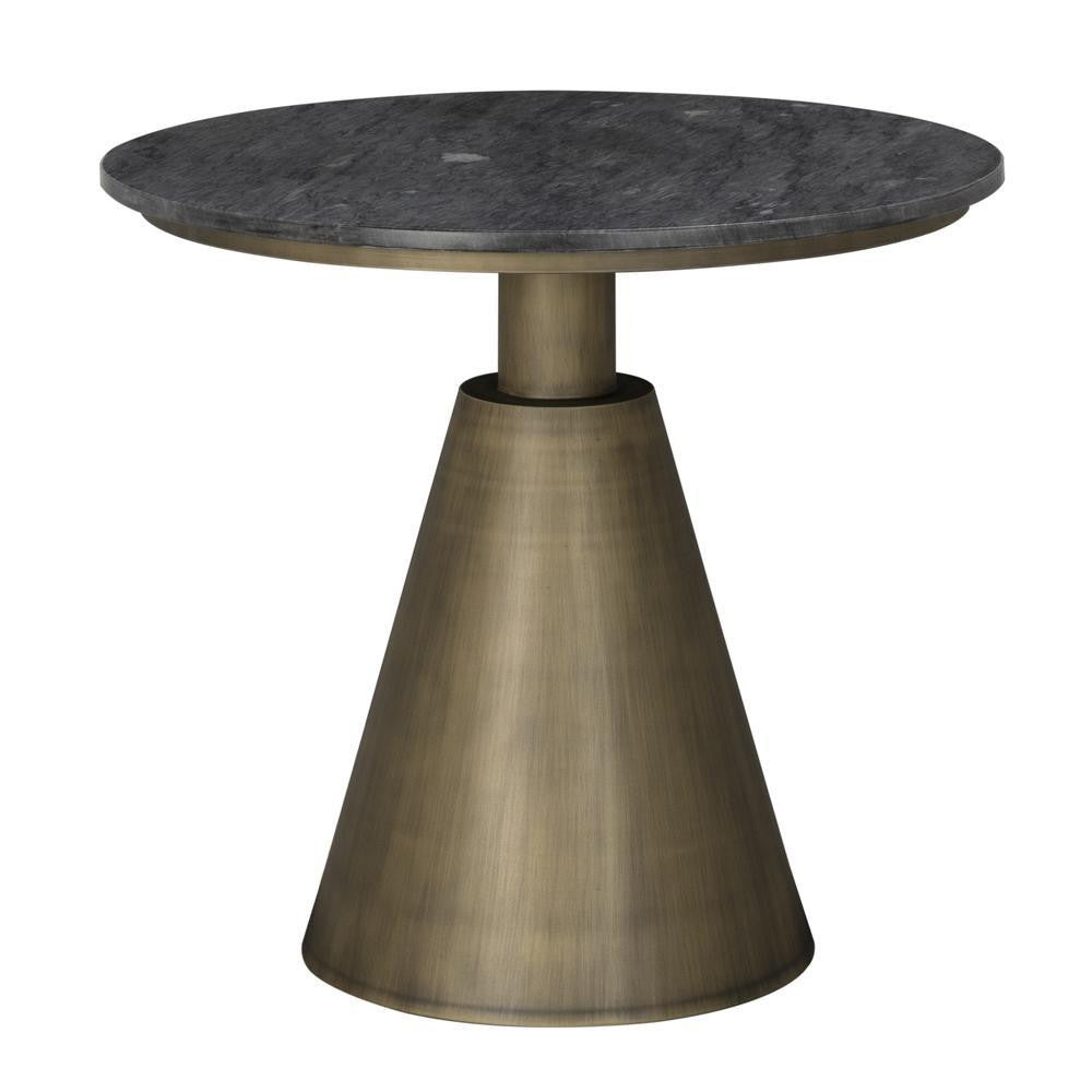 Noir Nara Side Table Aged Brass, Black Marble