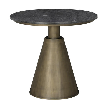 Noir Nara Side Table Aged Brass, Black Marble