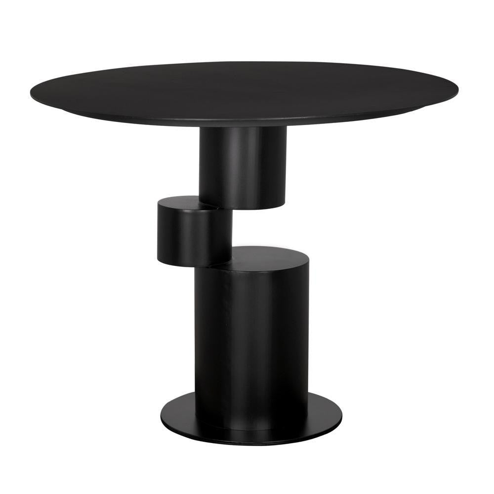 Noir Nola Metal Table Matte Black