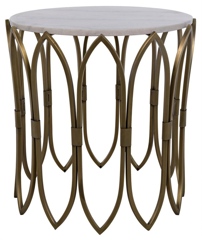 Noir Nola Side Table Antique Brass