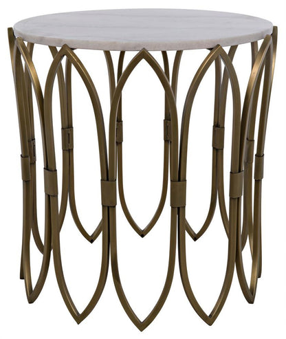 Noir Nola Side Table Antique Brass