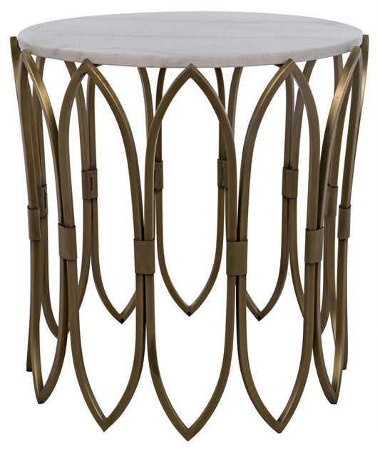 Noir Nola Side Table Antique Brass