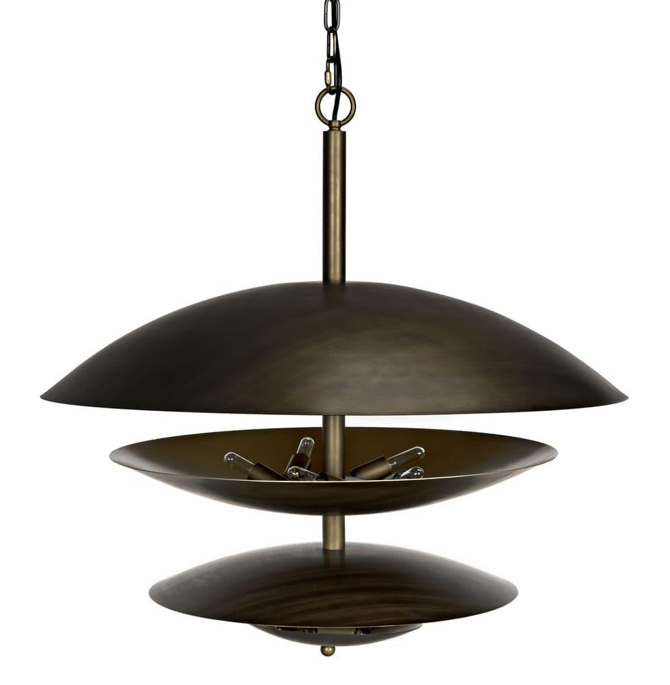 Noir Nora Chandelier Aged Brass