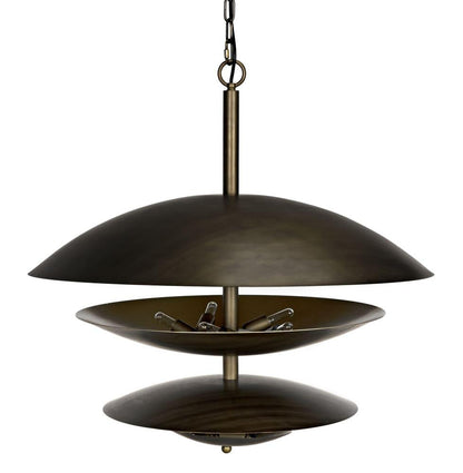 Noir Nora Chandelier Aged Brass