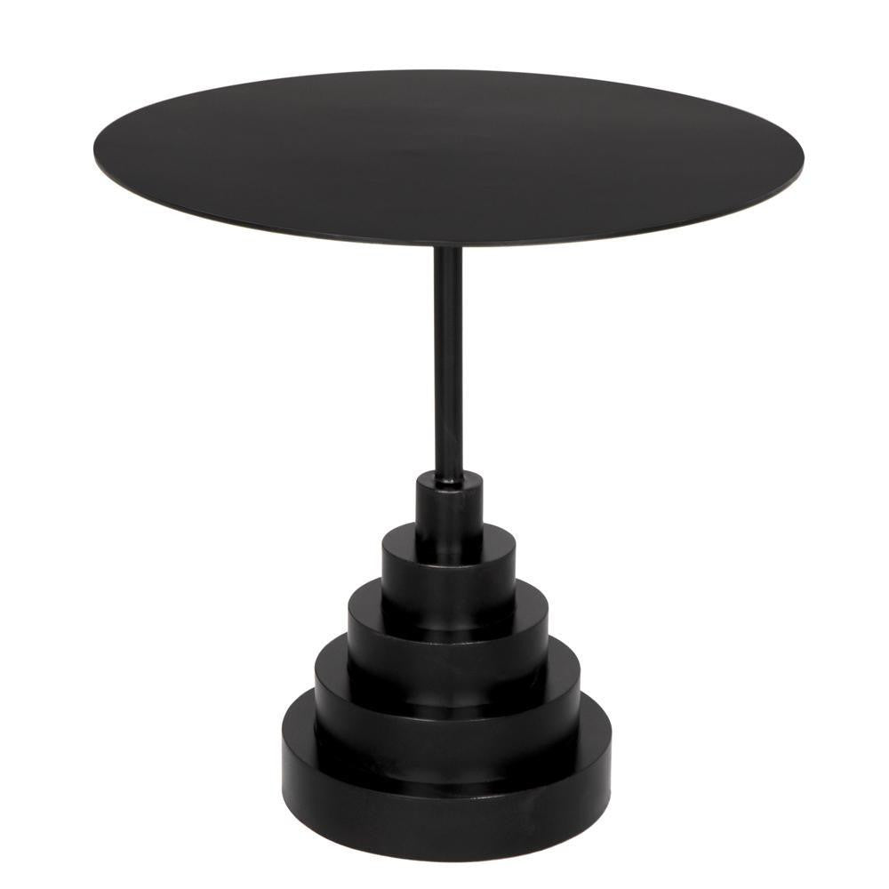 Noir Nova Round Side Table GTAB998MTB