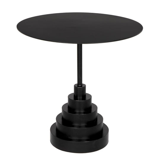 Noir Nova Round Side Table GTAB998MTB