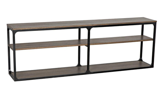 Noir Novie Console Dark Walnut w/ Matte Black Frame