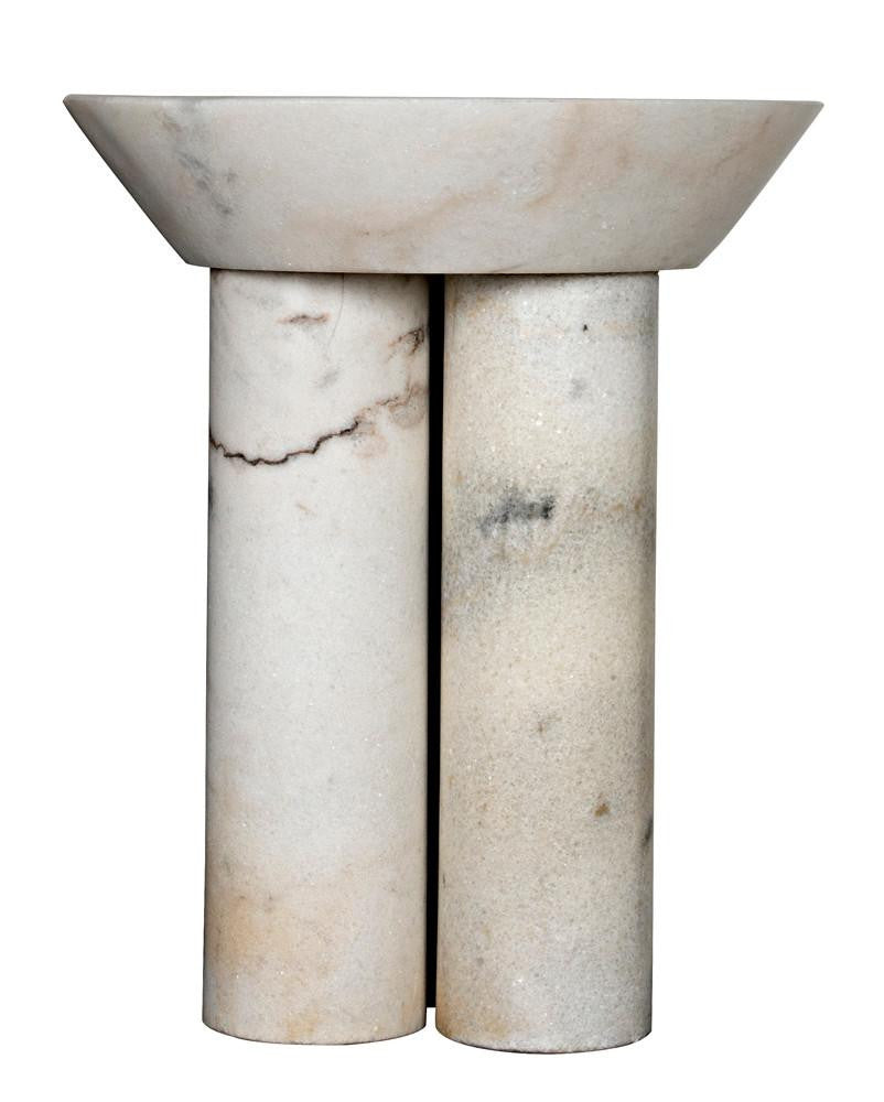 Noir Nox Side Table, White Marble, 22"H (GTAB977W YUU6013NTD)