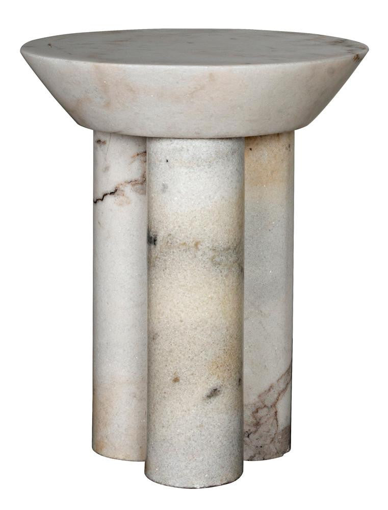 Noir Nox Side Table, White Marble, 22"H (GTAB977W YUU6013NTD)