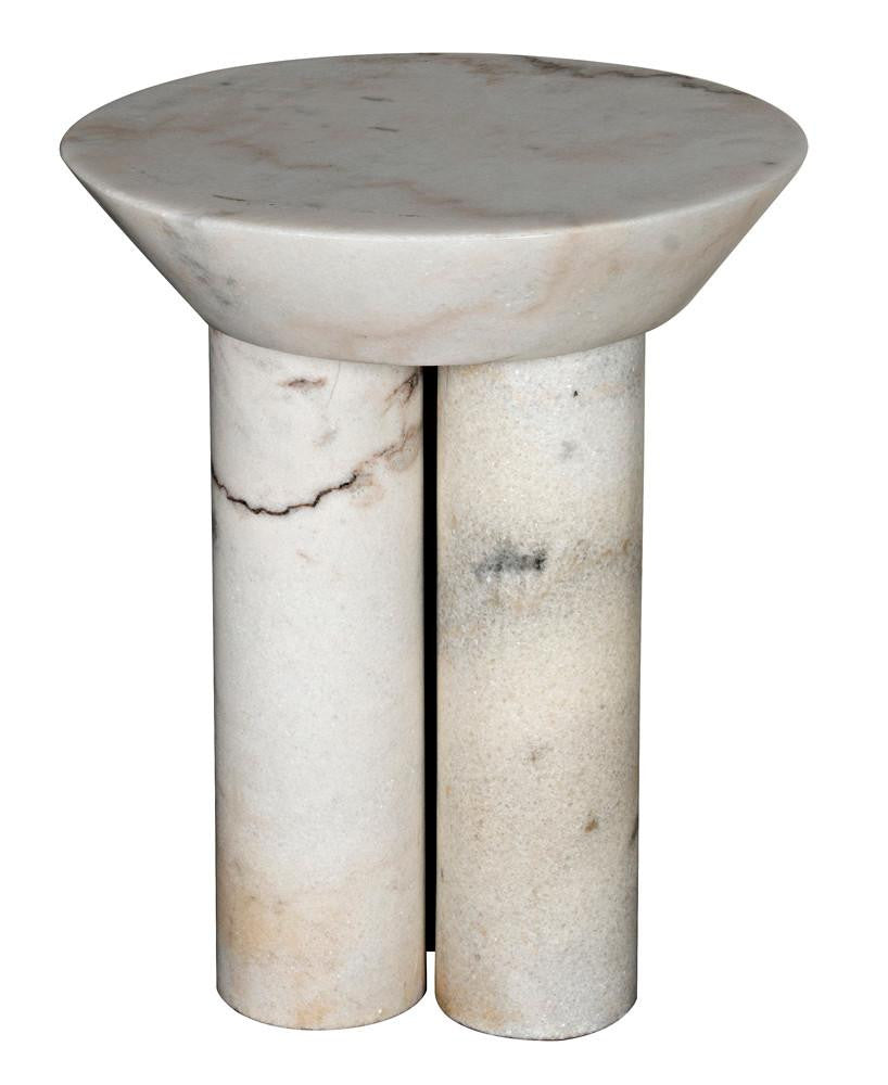 Noir Nox Side Table, White Marble, 22"H (GTAB977W YUU6013NTD)