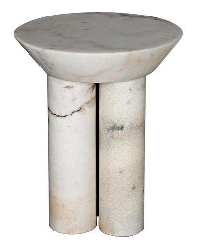 Noir Nox Side Table, White Marble, 22"H (GTAB977W YUU6013NTD)