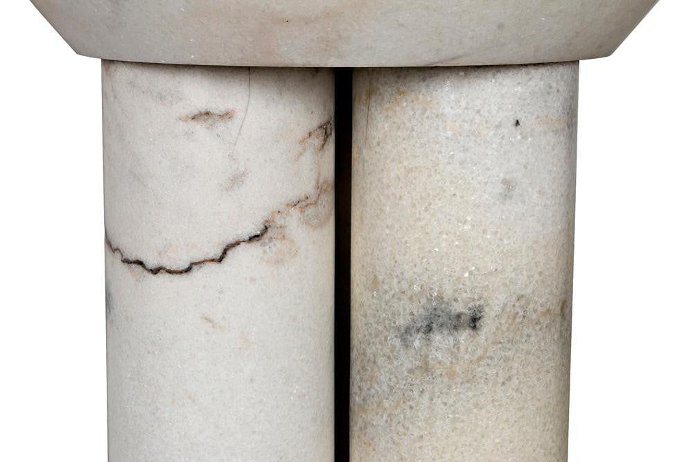 Noir Nox Side Table, White Marble, 22"H (GTAB977W YUU6013NTD)