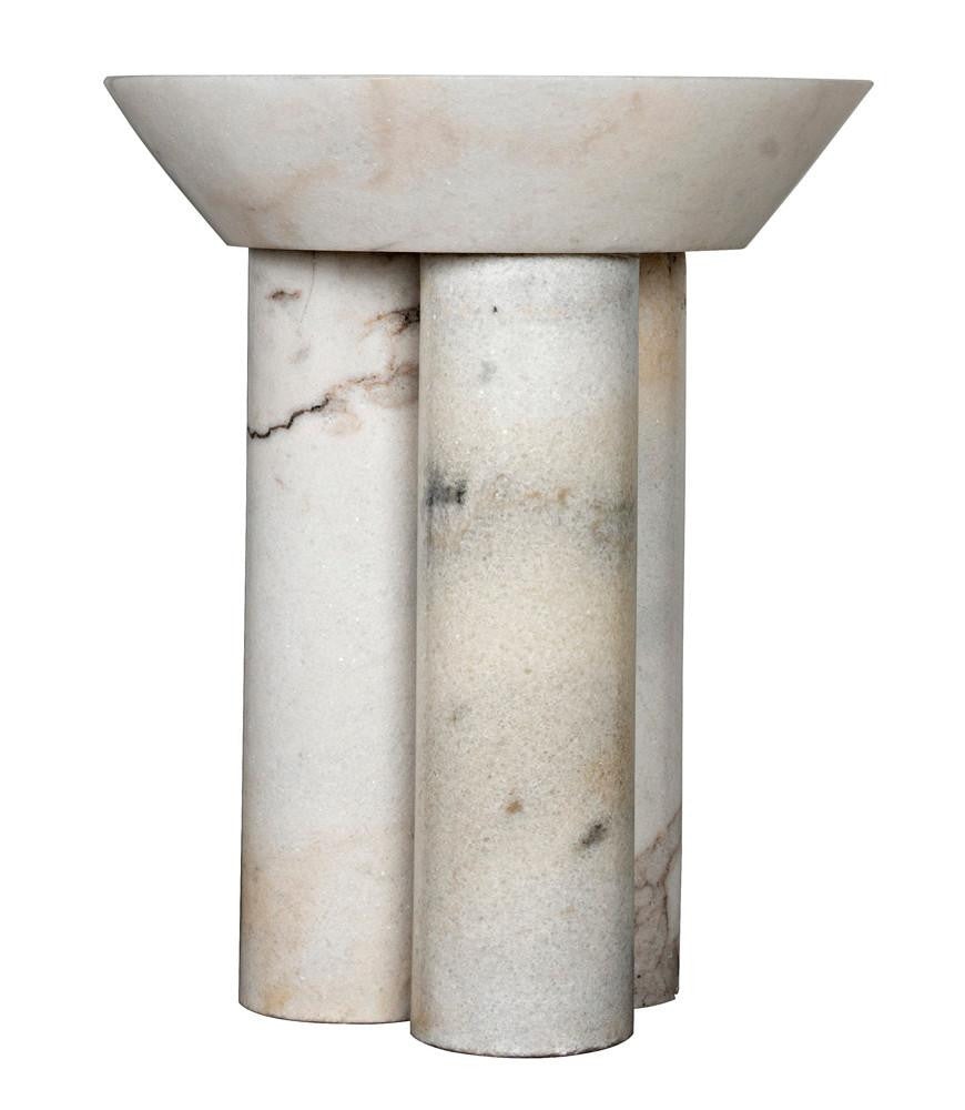 Noir Nox Side Table, White Marble, 22"H (GTAB977W YUU6013NTD)