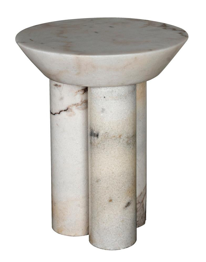 Noir Nox Side Table, White Marble, 22"H (GTAB977W YUU6013NTD)