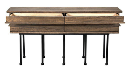 Noir Oliver Console Dark Walnut