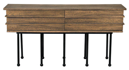 Noir Oliver Console Dark Walnut