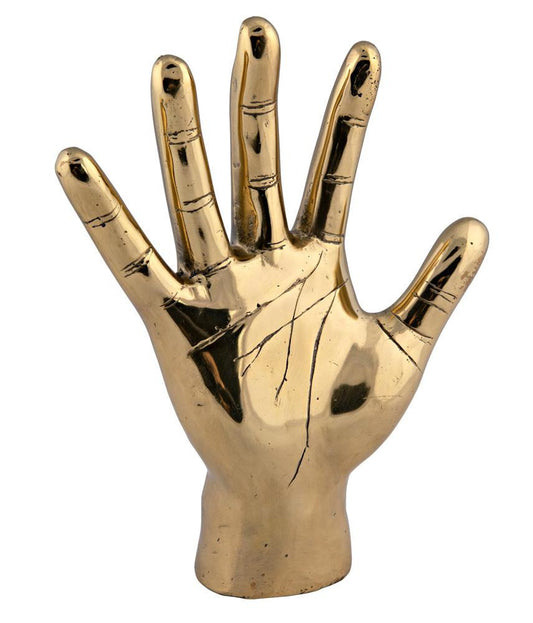 Noir Open Hand Sculpture, Antique Brass, 8"W (AB-126BR YUU6013EZD) Antique Brass