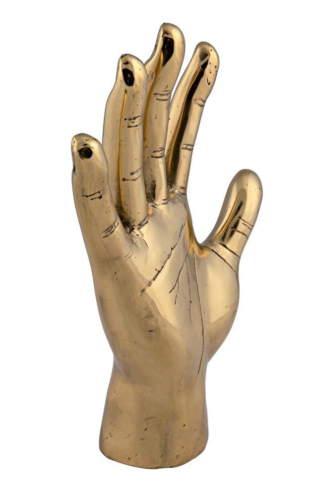 Noir Open Hand Sculpture, Antique Brass, 8"W (AB-126BR YUU6013EZD)