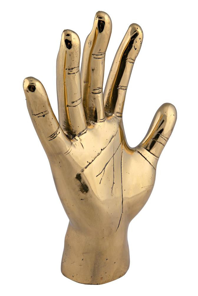 Noir Open Hand Sculpture, Antique Brass, 8"W (AB-126BR YUU6013EZD)