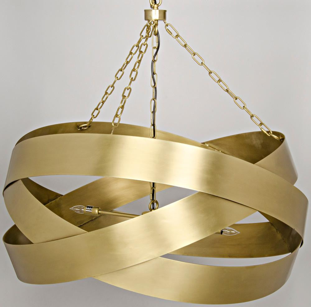 Noir Orion Pendant, 4-Light, Antique Brass, 38"W (LAMP517MB YUU6013GXR)