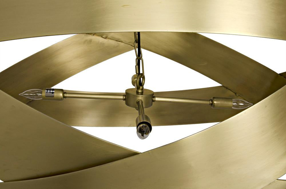 Noir Orion Pendant, 4-Light, Antique Brass, 38"W (LAMP517MB YUU6013GXR)