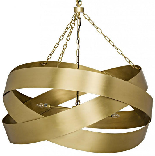 Noir Orion Pendant, 4-Light, Antique Brass, 38"W (LAMP517MB YUU6013GXR)