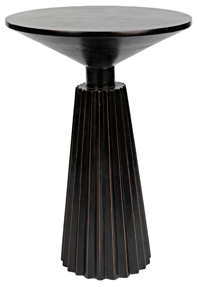 Noir Orson Side Table Hand-Rubbed Black, Light Brown