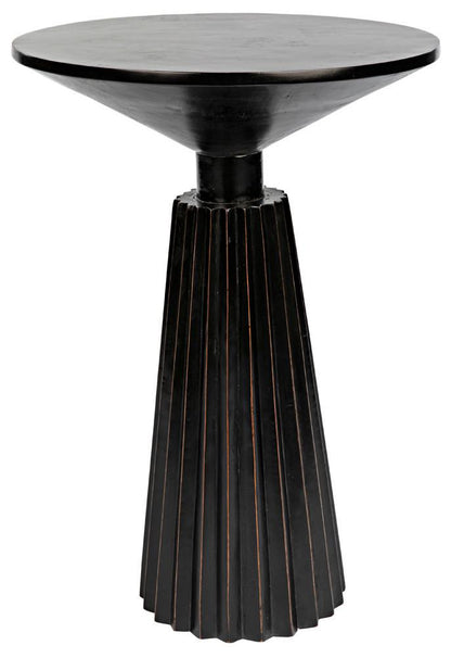 Noir Orson Side Table Hand-Rubbed Black, Light Brown