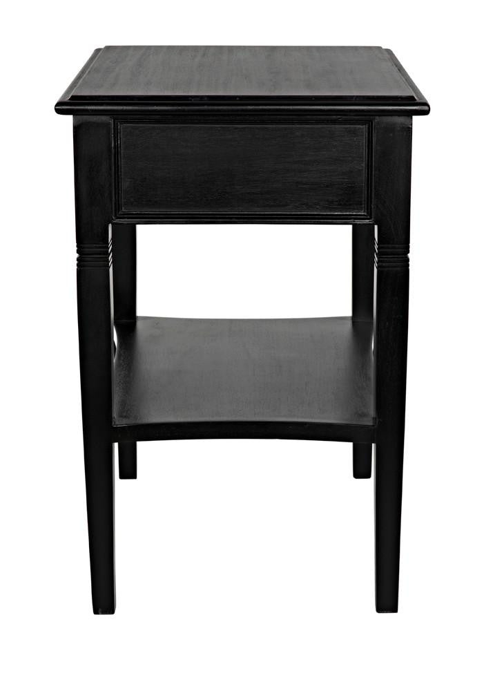 Noir Oxford Side Table, 1-Drawer, Hand-Rubbed Black, 30"H (GTAB247HB YUU6013NTK)