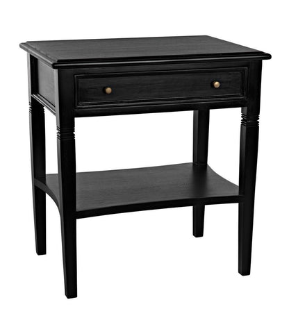 Noir Oxford Side Table, 1-Drawer, Hand-Rubbed Black, 30"H (GTAB247HB YUU6013NTK)