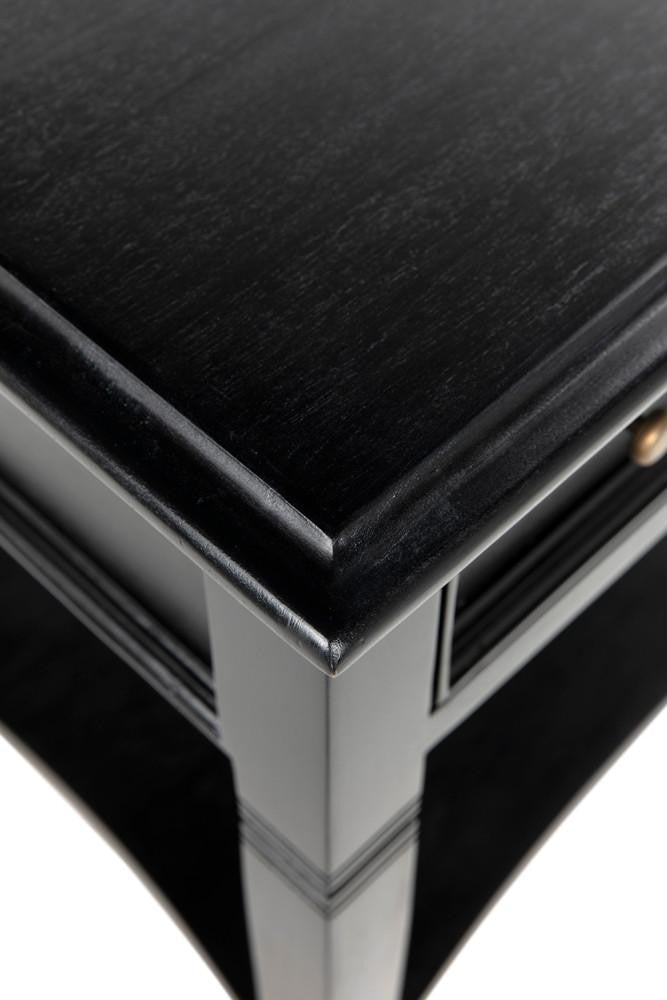 Noir Oxford Side Table, 1-Drawer, Hand-Rubbed Black, 30"H (GTAB247HB YUU6013NTK)
