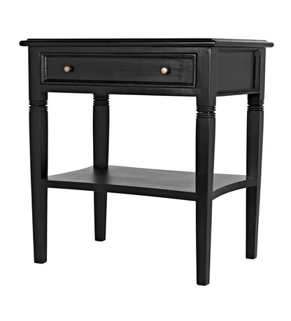 Noir Oxford Side Table, 1-Drawer, Hand-Rubbed Black, 30"H (GTAB247HB YUU6013NTK)