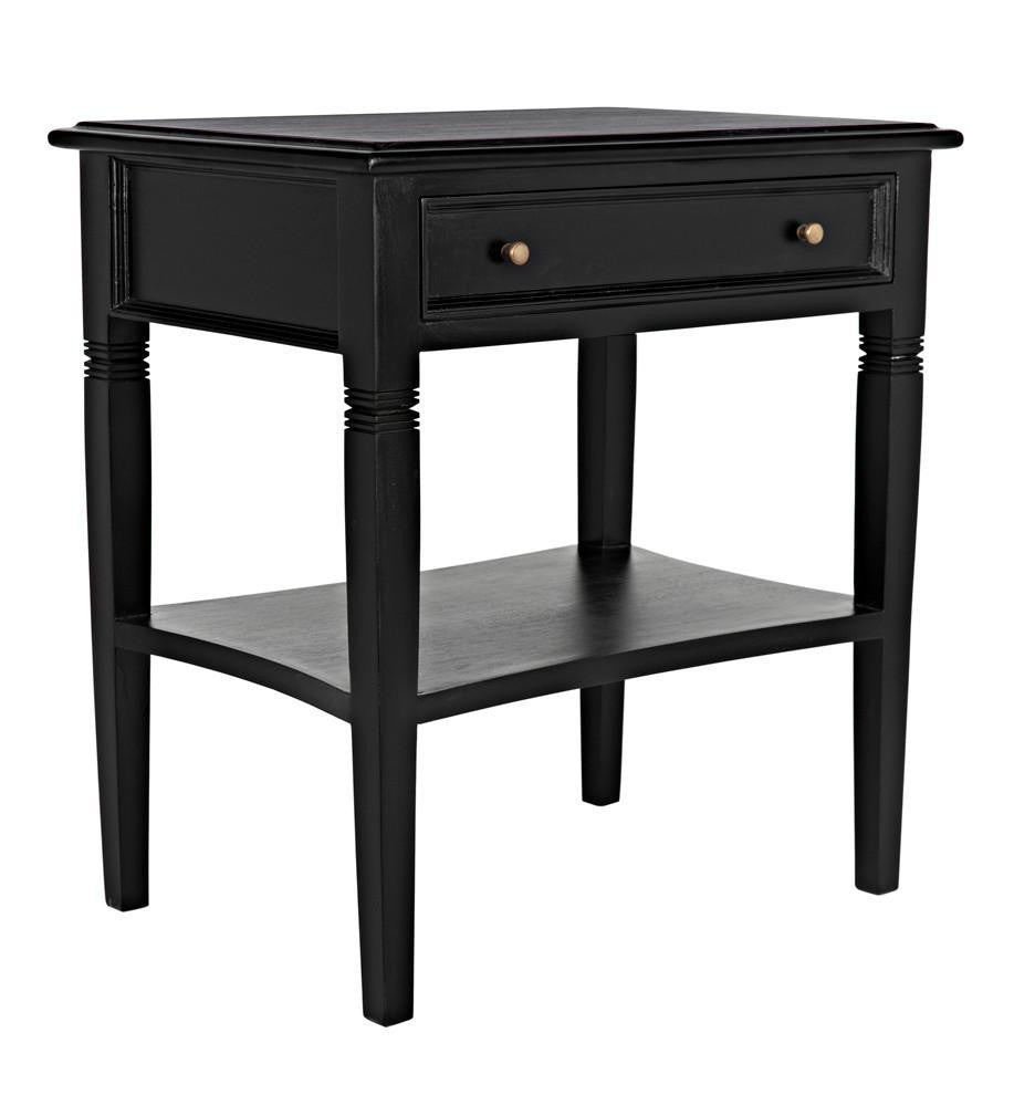 Noir Oxford Side Table, 1-Drawer, Hand-Rubbed Black, 30"H (GTAB247HB YUU6013NTK)